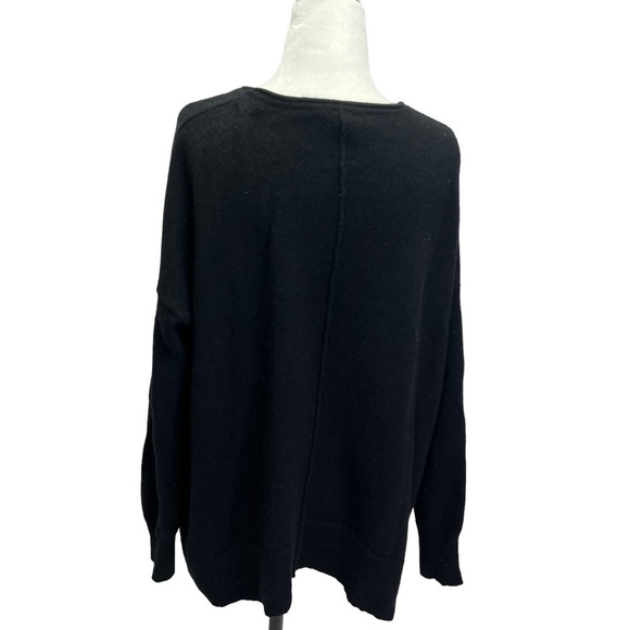 Autumn Cashmere Black V-Neck Pullover Oversized Cashmere Sweater Size S - Picture 7 of 11